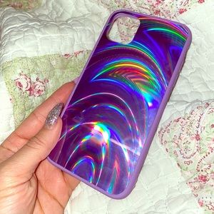 iPhone 11 holographic lavender purple phone case
